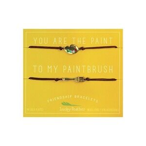 Brand New Lucky Feather Friendship‎ Bracelets - Gold - Paint/Paintbrush